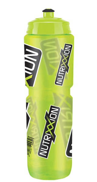 NUTRIXXION Bidon / Fahrradtrinkflasche mit grosser Öffnung in grün-transparent  1000 ml