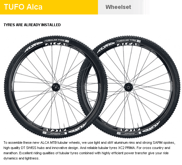 TUFO ALCA Aluminium Tubular MTB-Laufradsatz - mit Bereifung (Paar)